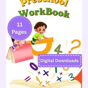 My Preschool Workbook | 11-Page Printable Activity Book | Alphabet · Numbers · Shapes · Colours · Phonics | Ages 3–5 | Instant Download