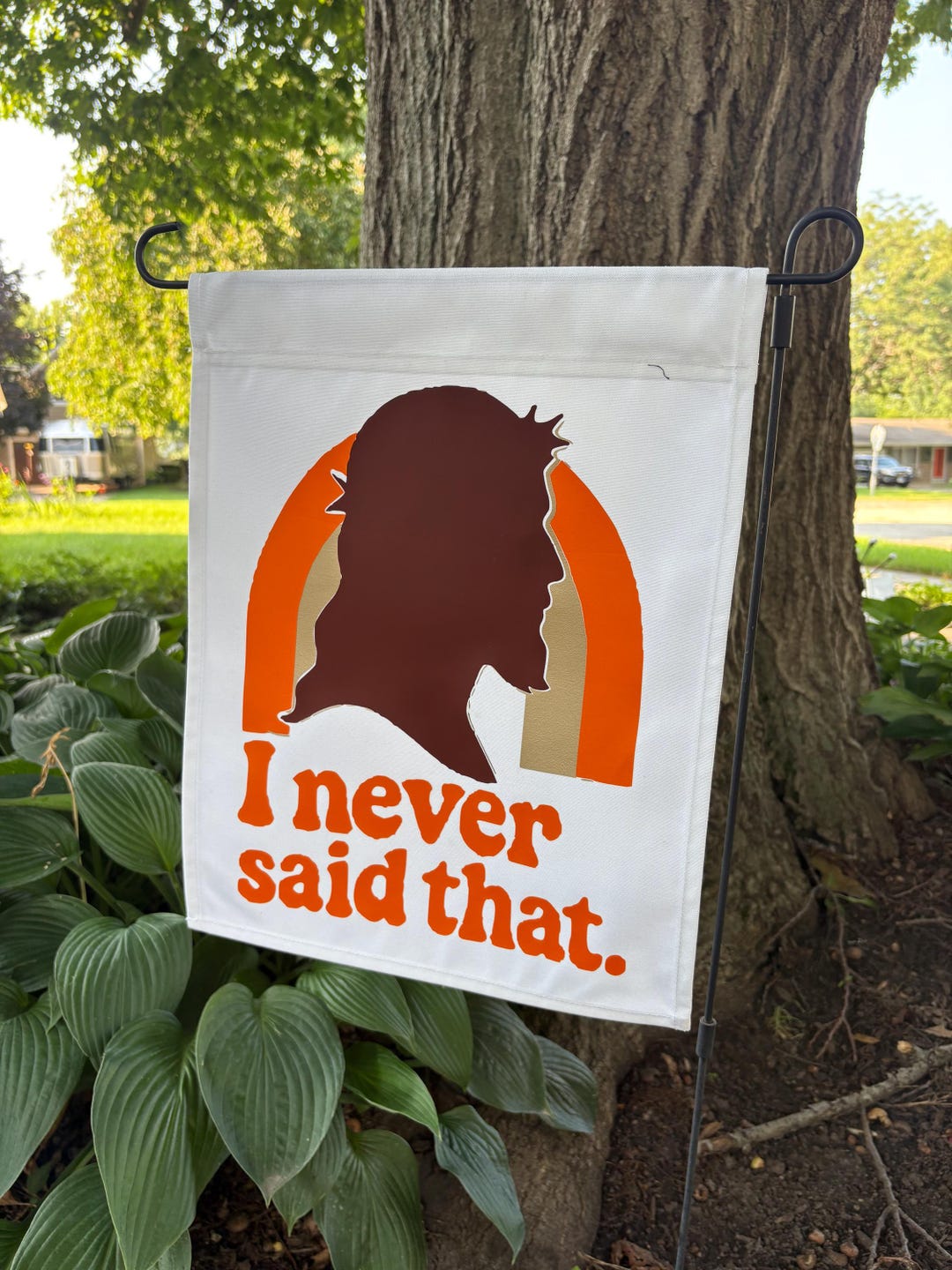 Retro Christian Garden Flag: Subversive Jesus Decor - Etsy