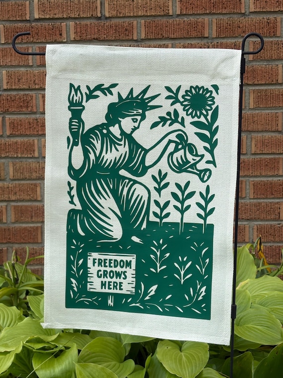 Statue of Liberty Garden Flag: Political Resistance Yard Decor