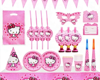 Pink Hello K*tty-themed Birthday Party Decorations & Disposable Tableware – Perfect Party for Girls