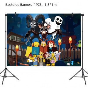 99 Nights in the Forest Birthday Party Decor Set | Banner, Backdrop, Balloons, Cake Topper & Tableware | Magical Kids Gamer Party Supplies 1PCS Backdrop