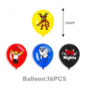99 Nights in the Forest Birthday Party Decor Set | Banner, Backdrop, Balloons, Cake Topper & Tableware | Magical Kids Gamer Party Supplies 16PCS Balloons