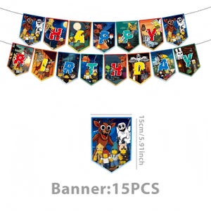 99 Nights in the Forest Birthday Party Decor Set | Banner, Backdrop, Balloons, Cake Topper & Tableware | Magical Kids Gamer Party Supplies 1PCS Banner