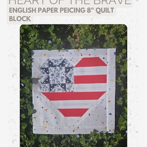 Heart of the Brave (Epp) English Paper Piecing by SewRissa Quilt block
