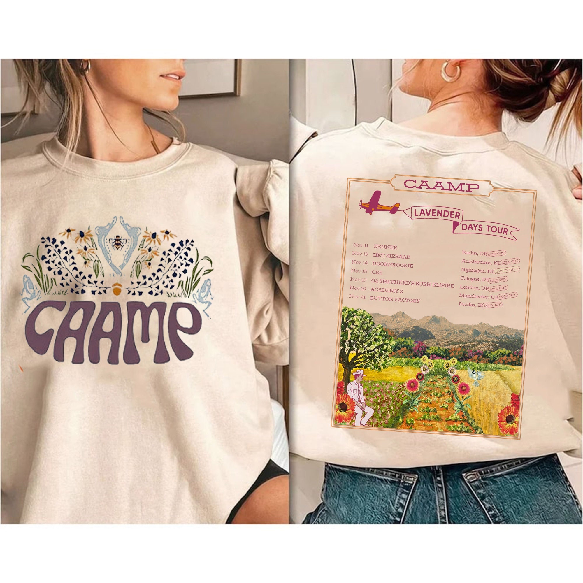 CAAMP BAND Fall Tour Shirt, Lavender Days Tour 2023 Vintage Shirt Sweatshirt Hoodie