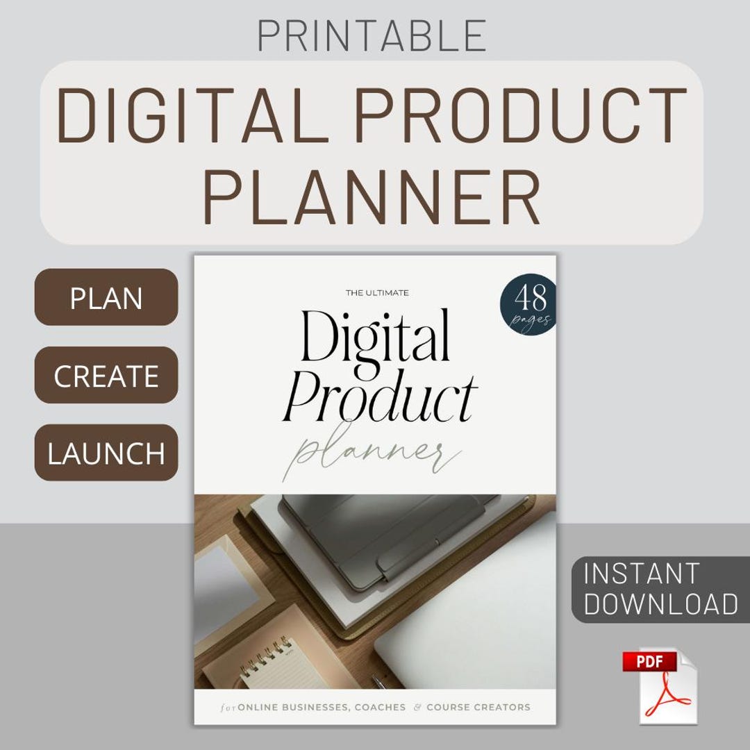 Digital Product Planner Printable PDF Digital Business Workbook PDF ...