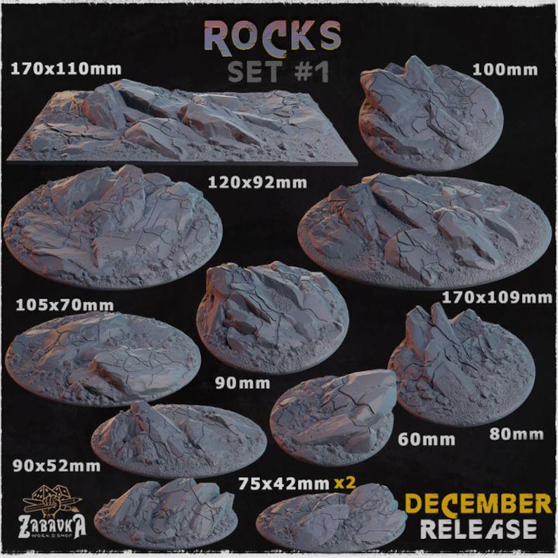 Rectangular Rock Base Rocks (set #2) Bases/toppers - Etsy