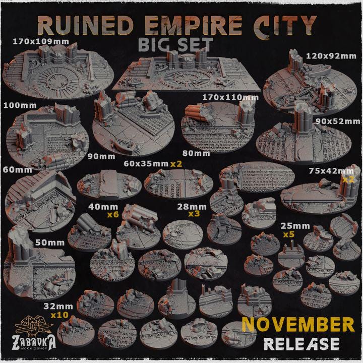 Base De Décors Ruined Empire City – Ovale 170x109mm, Warhammer 40K, France