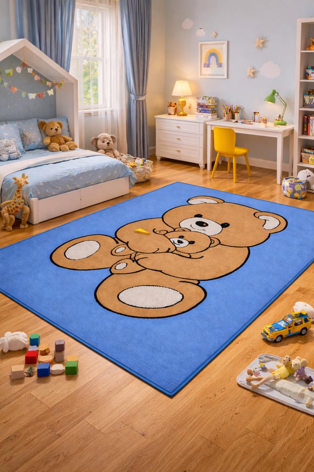 Hand-tufted Wool Teddy Bear Rug, Kids Play Mat, Nursery Decor - Etsy