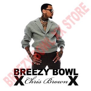 Chris Brown PNG: Breezy Bowl T-Shirt Design (Digital Download, 4000x4700 px, 300 DPI)