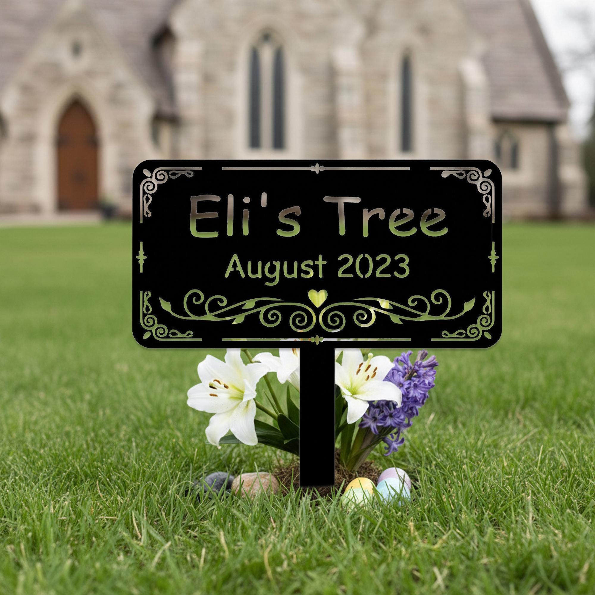 Personalized Tree Planting Stake, Custom Name & Date Memorial Sign ...