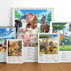 100 Animals in 10 Habitats – Educational Digital Posters for Kids
