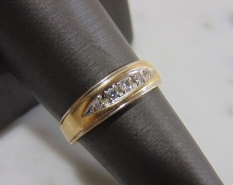 Womens Vintage Estate 14k Yellow Gold Diamond Ring, 3.3g