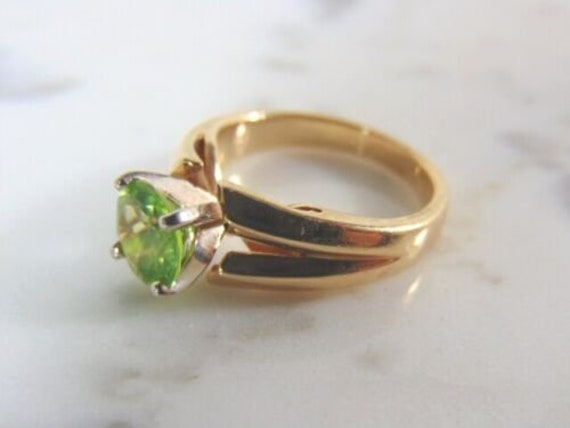 Womens Vintage Estate 14k Yellow Gold Peridot Rin… - image 3