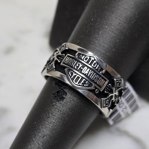 70s Sterling Harley-Davidson 指輪　リング　80s Vintage Harley Ring - Etsy