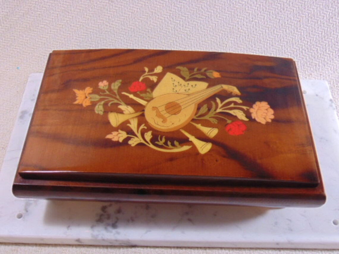 Vintage Sorrento Music Box Reuge Made in Italy Italian Floral Etsy