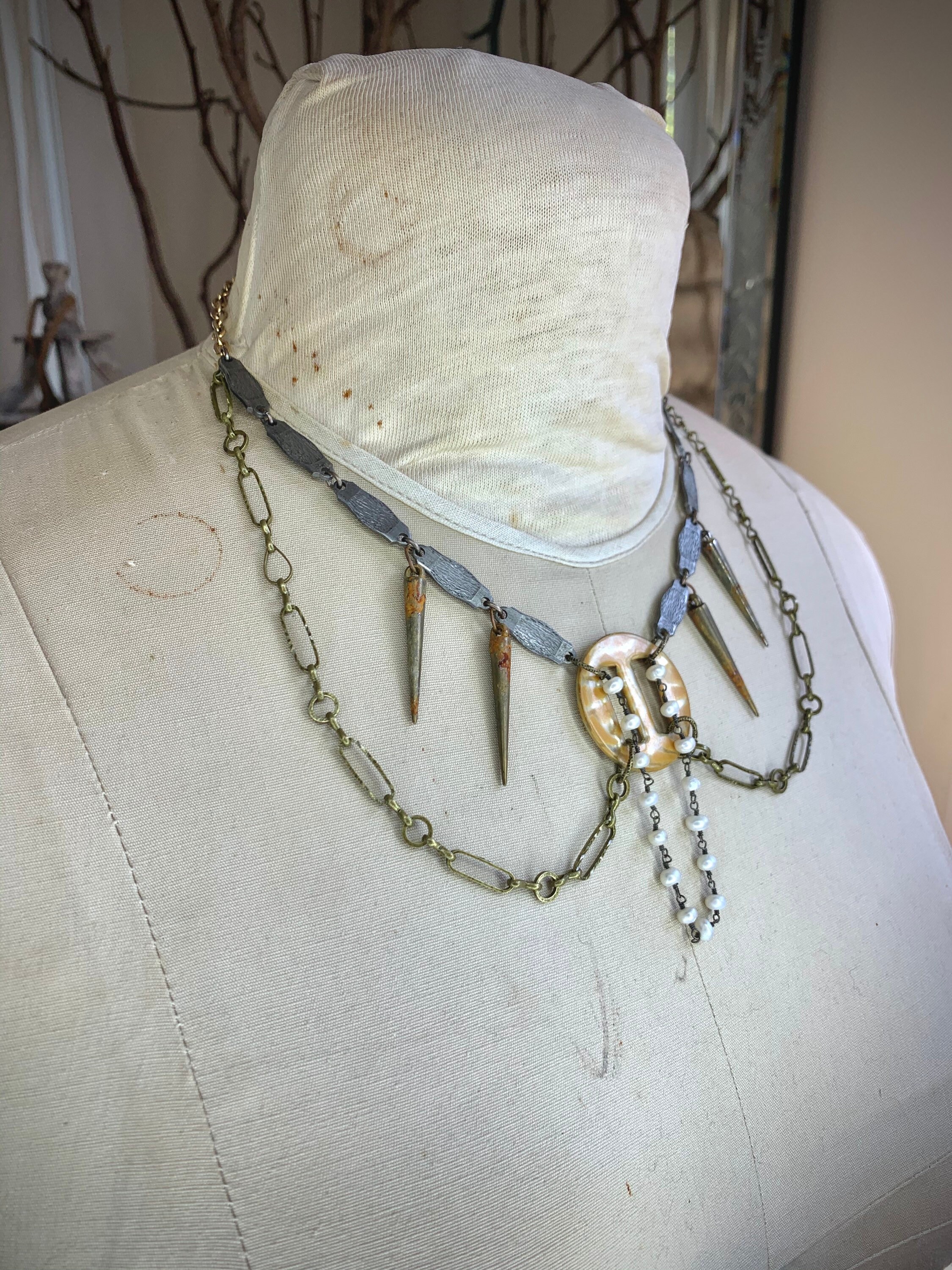 Victorian collar adjustable length necklace