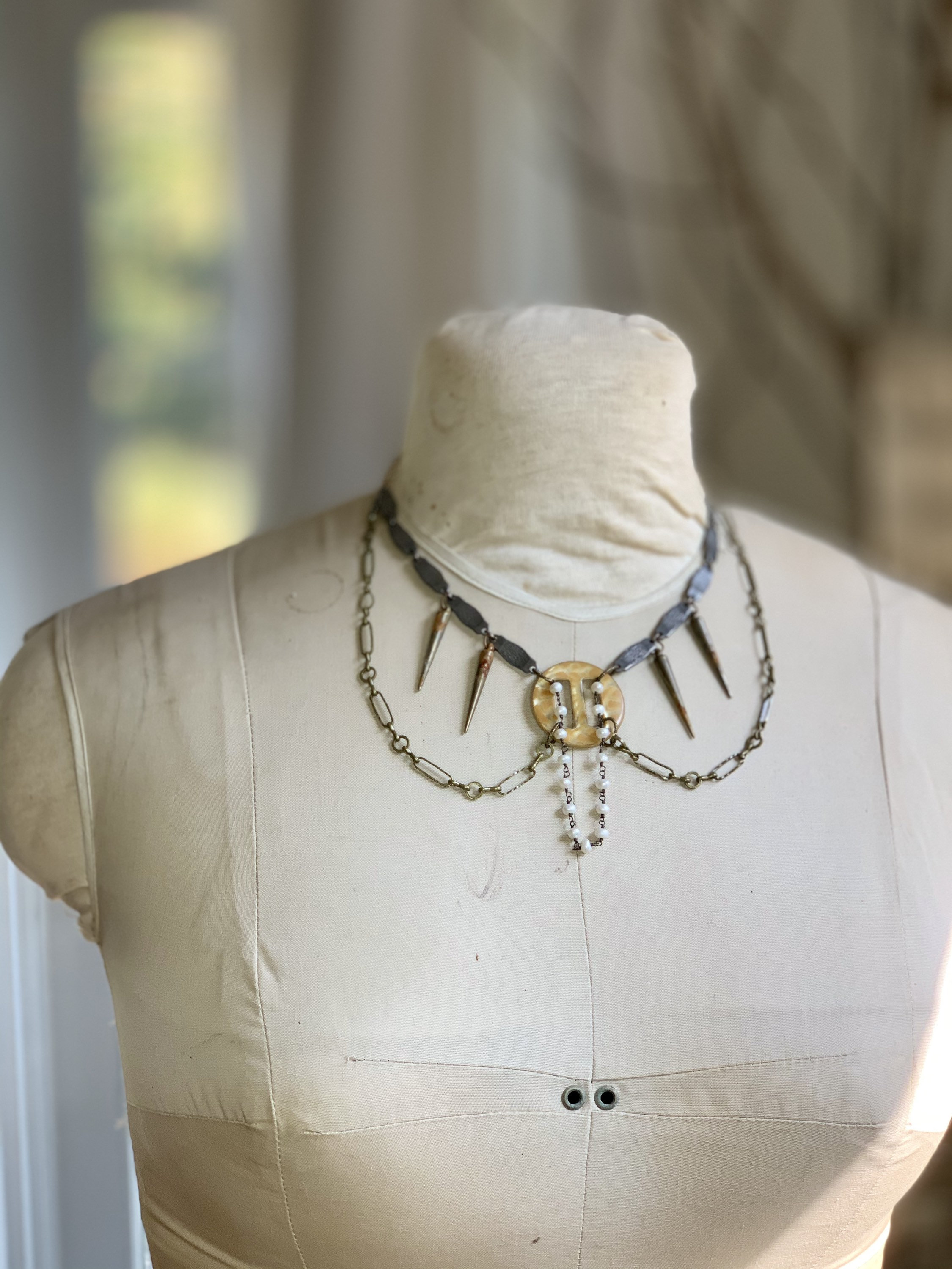 Victorian collar adjustable length necklace