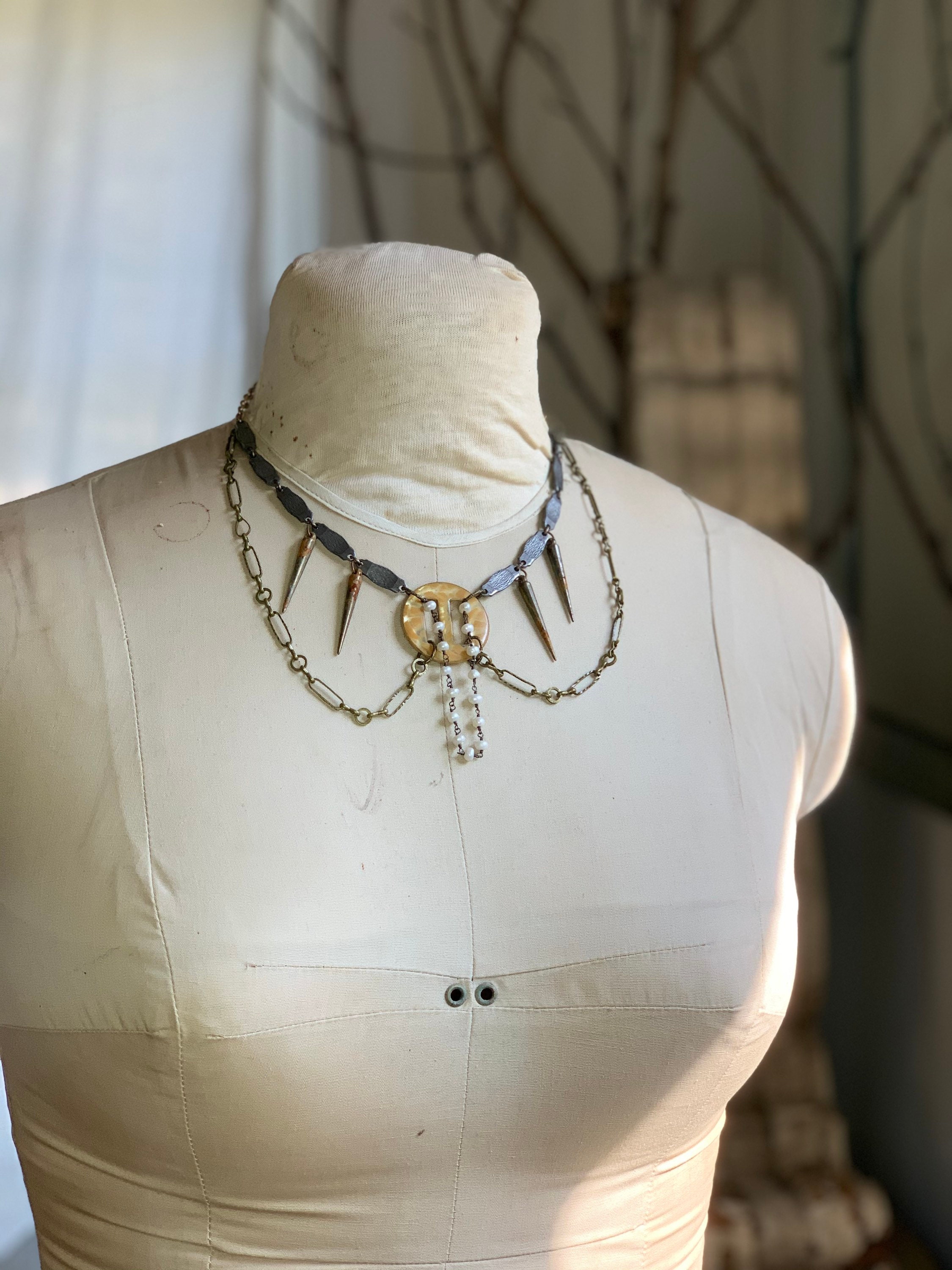 Victorian collar adjustable length necklace