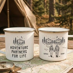 Hubby & Wifey Camping Partners For Life - Gift For Couples, Camping Lo - Wander Prints