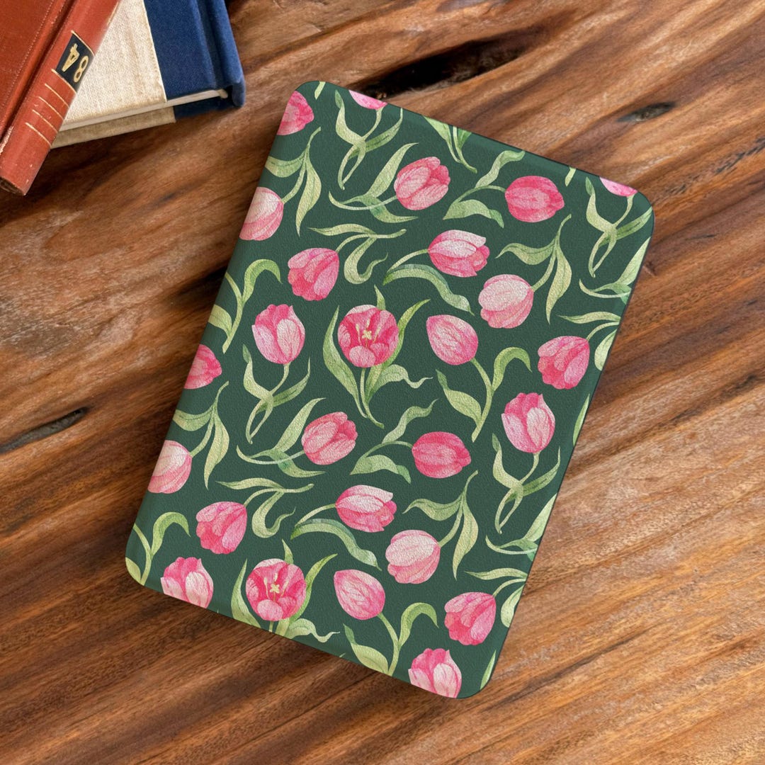 Tulip Detachable Kobo Cover, Green Floral Kindle Case for Paperwhite ...