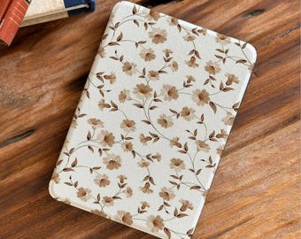 Vintage Floral Kindle Paperwhite Hülle Abnehmbare klare Rückseite magnetische Abdeckung Kobo Clara mit Riemen Minimalist E-Reader Schutzhülle