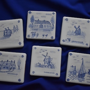 Piastrelle in stile olandese con cuscinetti in sughero – Design a mulino a vento e nautico