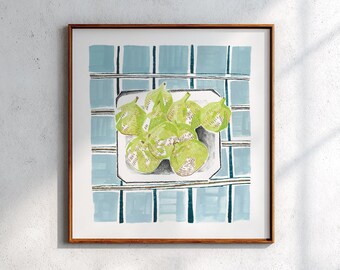 Fig Wall Art Print – Minimalist Fruit Illustration (Digital Download)