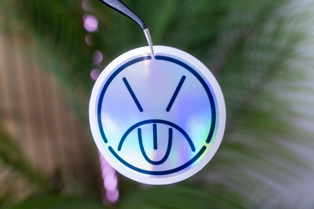Singmaster Inverted Sticker Death Stranding - Not Happy Sign (inverted) - Holographic Waterproof ...