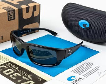 Gafas de sol polarizadas estilo cola de abanico Costa Del Mar, color negro/gris
