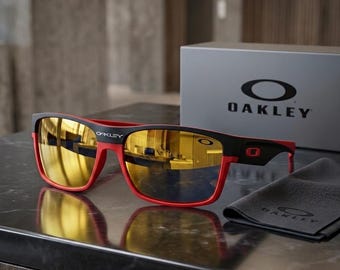 NEW*Oakley Style Two Face Like Black- Red/Orange Polarized Sunglasses 9189-46 (NO BOX)