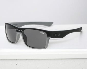 NEW*Oakley Two Face Black-Silver/Grey Polarized Sunglasses 9189-46