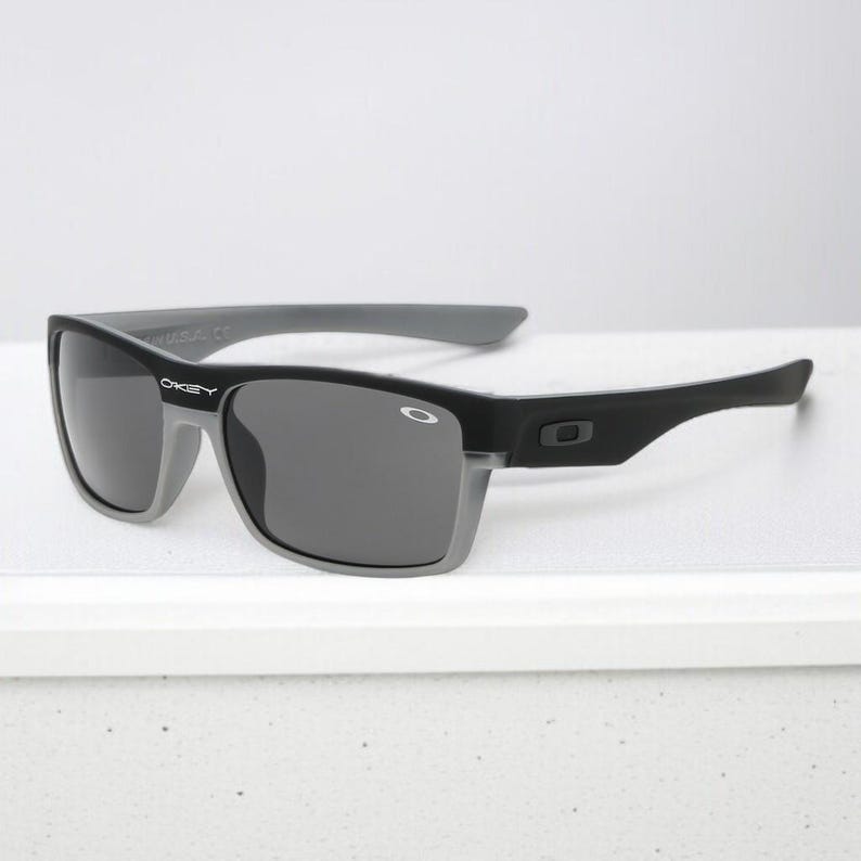 NEW*Oakley Two Face Black-Silver/Grey Polarized Sunglasses 9189-46 image 1