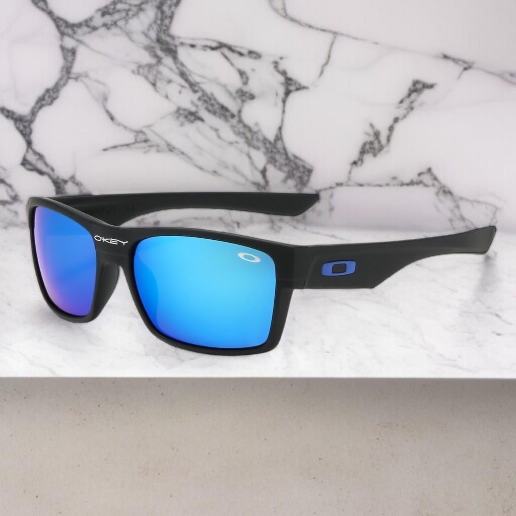 NEW* Oakley Two Face Black Matte POLARIZED Sapphire PRIZM Sunglass