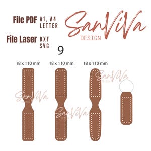 Leder Zipper Pull Tabs Muster, 29 Designs, PDF DXF SVG (Digitale Datei)