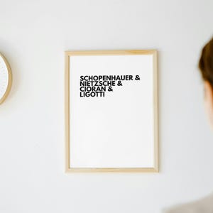 Cioran Nietzsche Schopenhauer Ligotti  Modern Philosophy Ampersand Poster, Minimalist Typographic Wall Art, Nihilism & Existentialism Gift