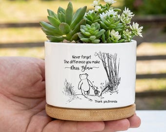 Maceta personalizada para profesores, regalo de agradecimiento para profesores, maceta personalizada para profesores, regalo de agradecimiento para profesores de preescolar