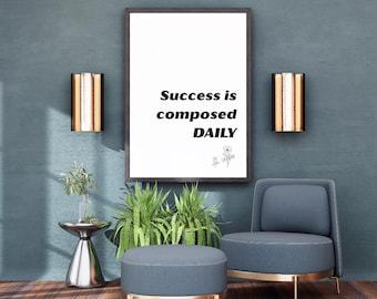 Motivational Music Quote Poster: Success Is Composed DAILY (Digital Download)