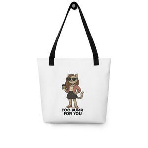 Cat Tote Bag | Cute Cat Lover Gift Bag | Reusable Canvas Shopping Bag | Funny Kitty Tote | Eco Bag for Cat Mom or Cat Owner