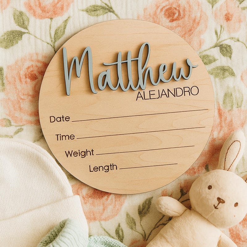 Baby Wood Engraved Sign - Etsy