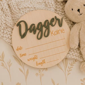 Personalized Baby Birth Announcement Sign Wooden Baby Announcement Sign Hospital Footprint Sign Footprint ready, baby name sign birth