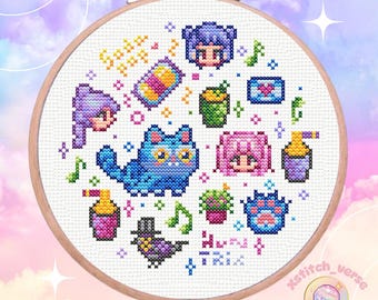 Kpop Dämonenjäger Mix Stardew Valley, Derpy Tiger, Vogel, Soda Pop - Kreuzstichmuster (PDF) Geschenk für Kpop Fan
