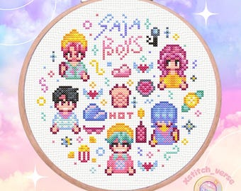Kpop Dämonenjäger Saja Boys mix Stardew Valley, Soda Pop, Kpop Hörer Geschenk, Huntrix - Kreuzstichmuster (PDF) Geschenk für Kpop Fan
