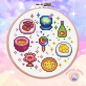 Stardew Valley Rainbow Food Cross Stitch PDF Pattern – Colourful Food Design, Simple PDF Downloadable