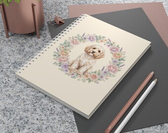 Floral Wreath Cockapoo Spiral Notebook