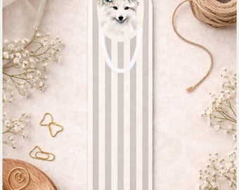 Floral Wolf Bookmark