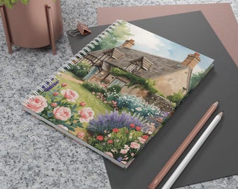 Cottage Garden Illustration Spiral Notebook