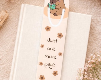 Just One More Page Capybara Bookmark