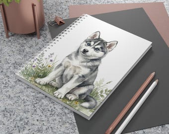 Husky Puppy Spiral Notebook
