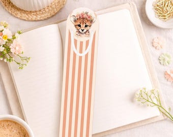 Floral Cheetah Cub Bookmark
